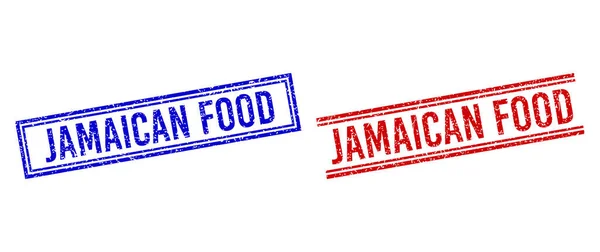 Kederli Yapılandırılmış JAMAICAN Gıda Damgaları Çift Çizgili — Stok Vektör
