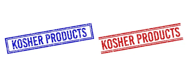Selos de carimbo de produtos KOSHER texturizados de estresse com linhas duplas —  Vetores de Stock