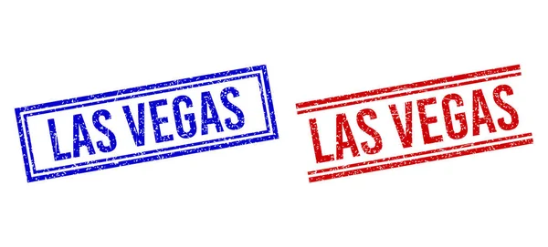 Sello con textura rayada LAS VEGAS con líneas dobles — Vector de stock