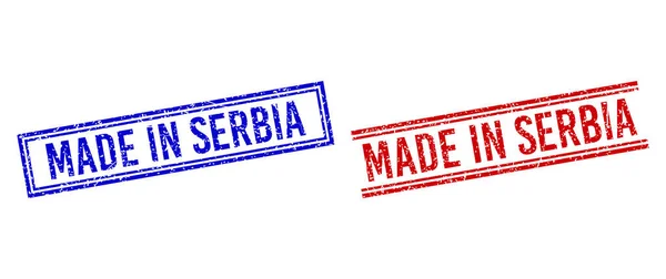 Rubber Textured MADE IN SERBIA Seal with Double Lines — стоковий вектор