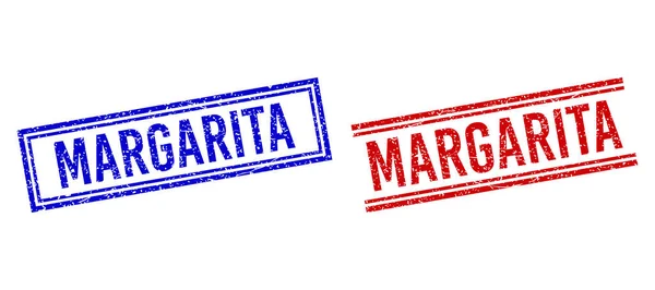 Tísňové texturované známky MARGARITA s dvojitými liniemi — Stockový vektor