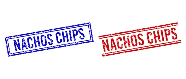 Selos de selo NACHOS CHIPS texturizados de borracha com linhas duplas —  Vetores de Stock