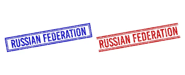 Ελαστική υφασμένη ρωσσική σφραγίδα FEDERATION με διπλές γραμμές — Διανυσματικό Αρχείο
