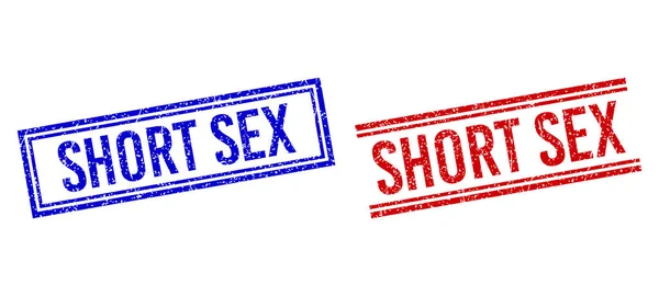 Selo texturizado riscado SHORT SEX com linhas duplas —  Vetores de Stock