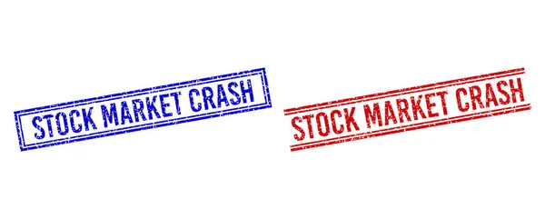 Sello de CRASH DE MERCADO DE STOCK con textura rayada con líneas dobles — Vector de stock