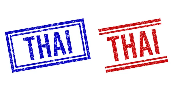 Gescheurde THAI Seal met dubbele lijnen — Stockvector
