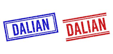 Grunge desenli DALIAN Çift Çizgili Damga Mührü