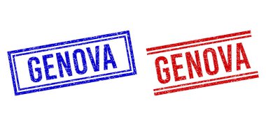 Grunge desenli GENOVA Çift Çizgili Damgalar