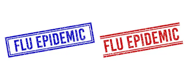 Ελαστική υφασμένη FLU EPIDEMIC σφραγίδα με διπλές γραμμές — Διανυσματικό Αρχείο