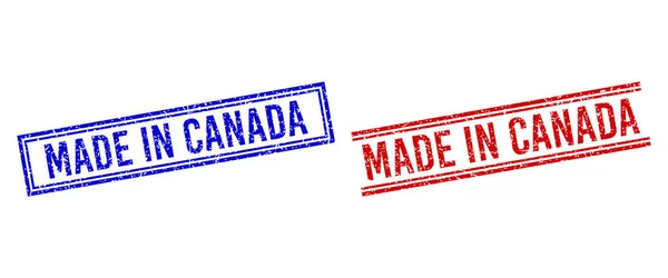 Raspadinha texturizada MADE IN CANADA Selos com linhas duplas —  Vetores de Stock