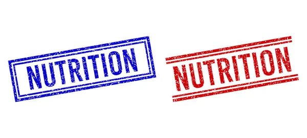 Distress teksturowane pieczęcie NUTRITION z podwójnymi liniami — Wektor stockowy