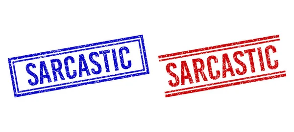 Штампи SARCASTIC з подвійними лініями — стоковий вектор