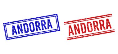 Kederli AnDORRA Çift Çizgili Damgalar