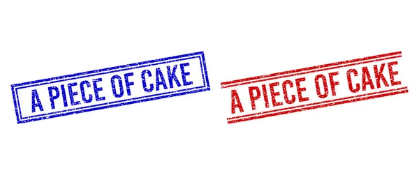 Distress Structured A PIECE of Cake Stamps with Double Lines — Stockvector