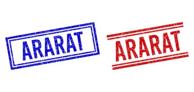 Grunge desenli ARARAT Damgaları Çift Çizgili