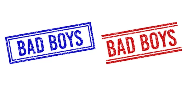 BAD BOYS Stamps з подвійними лініями — стоковий вектор