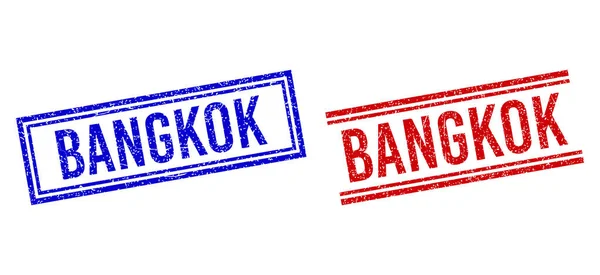 Σφραγίδες BANGKOK υφασμένες με διπλές γραμμές — Διανυσματικό Αρχείο