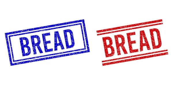 Selos texturizados riscados BREAD com linhas duplas —  Vetores de Stock