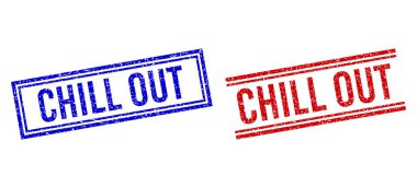 Grunge desenli, çift çizgili mühür.