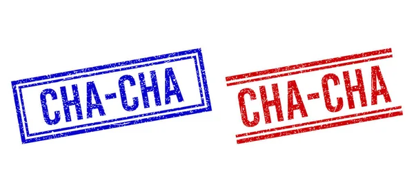 Selos CHA-CHA texturizados de borracha com linhas duplas —  Vetores de Stock