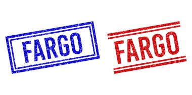 Grunge desenli FARGO Çift Çizgili Damgalar