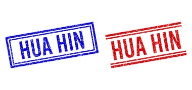 Grunge desenli HUA HIN Damgalı Çift Çizgili Mühür