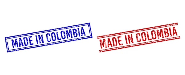 Подряпана текстура MADE IN COLOMBIA Статистика з подвійними лініями — стоковий вектор