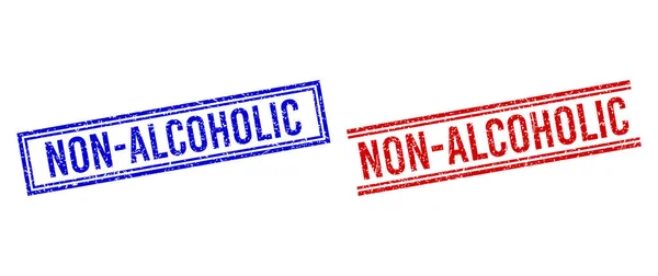 Gestructureerde NON-ALCOHOLIC stempelzegels met dubbele lijnen — Stockvector