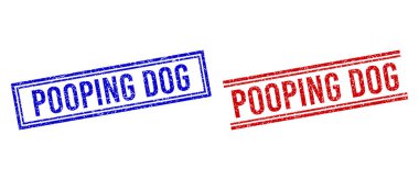 Grunge desenli çift çizgili köpek mührü.