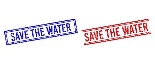 Σφραγίδες με Διπλές Γραμμές SAVE THE WATER STAMP — Διανυσματικό Αρχείο