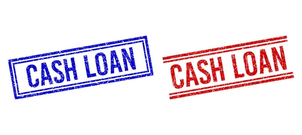 Selo texturizado borracha do empréstimo do CASH com linhas dobro — Vetor de Stock