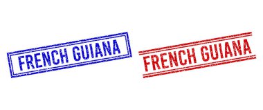 Çizilmiş Kalıplı FRENCH GUIANA Çift Çizgili Mühür