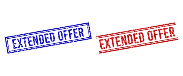 Grunge Structured EXTENDED OFFER zegels met dubbele lijnen — Stockvector