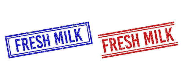 双行橡皮筋FRESH MILK邮票封条 — 图库矢量图片