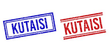 Grunge desenli KUTAISI Çift Çizgili Damgalar