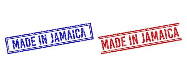 Kauçuk desenli JAMAICA Damga Mührü Çift Çizgili — Stok Vektör