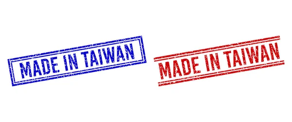 Грандж текстурований MADE IN TAIWAN Seal з подвійними лініями — стоковий вектор