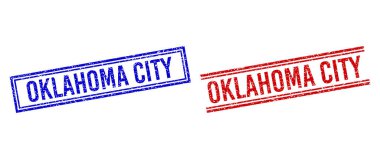 Kederli OKLAHOMA Şehri Çift Çizgili Mühürlü Mühür