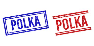 Çizilmiş Çizilmiş Çift Çizgili POLKA Damga Mührü