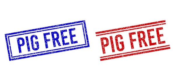 Ξυστό υφασμένο PIG FREE γραμματόσημα με διπλές γραμμές — Διανυσματικό Αρχείο