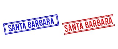 Çizilmiş SANTA BARBARA Damgaları Çift Çizgili