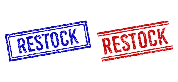 Selo RESTOCK texturizado riscado com linhas duplas —  Vetores de Stock