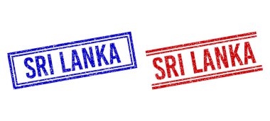 Çizilmiş SRI LANKA Çift Çizgili Damga Mührü