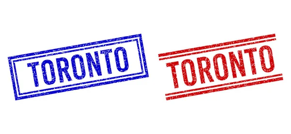 Grunge texturerade TORONTO stämplar med dubbla linjer — Stock vektor