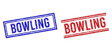 Grunge Dokulu Bowling Damgaları Çift Çizgili