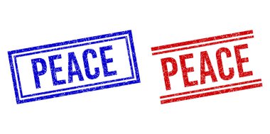 Grunge desenli Barış Mührü Çift Çizgili