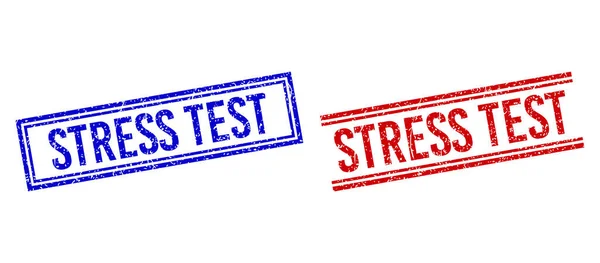 Distress Structured STRESS TEST Stempel Afdichtingen met dubbele lijnen — Stockvector