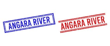 Grunge desenli ANGARA İkili Nehir Mührü