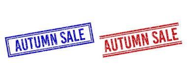 Grunge desenli çift çizgili AUTUMN Satış Mührü