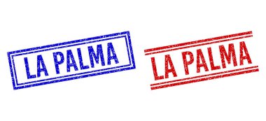 Grunge desenli LA PALMA Çift Çizgili Mühür